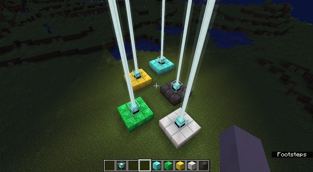 Verschiedene elementare Beacons in Minecraft