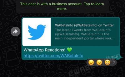 WhatsApp Message Reactions First Look