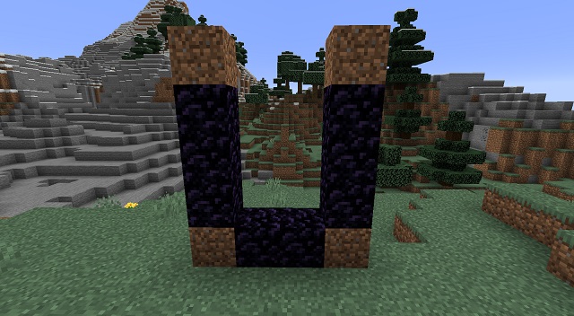 Incomplete nether portal in Minecraft