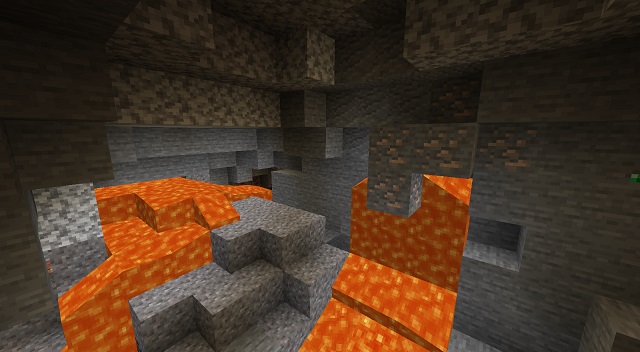 Piscinas de lava em minecraft