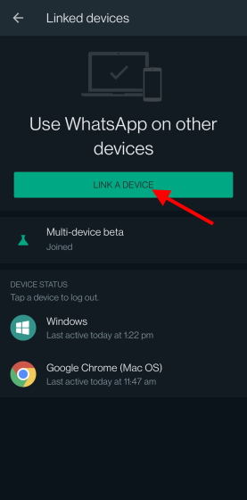 link a device whatsapp ipad