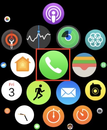 launch the Phone app on your Apple Watch