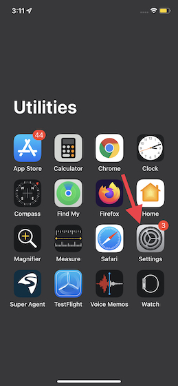 Open the settings app on iPhone or iPad