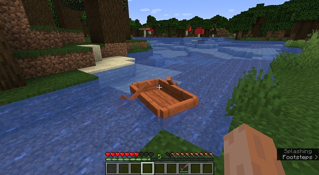 Placing Boat in Minecraft - build boat minecraft