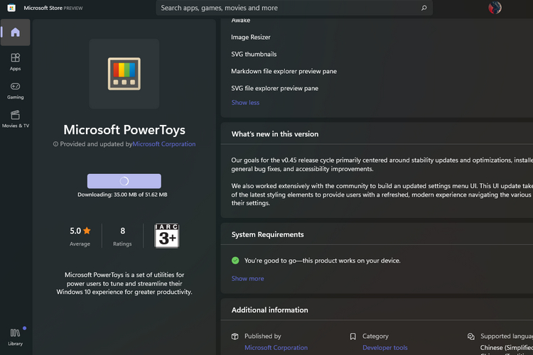download the last version for android Microsoft PowerToys 0.75.0