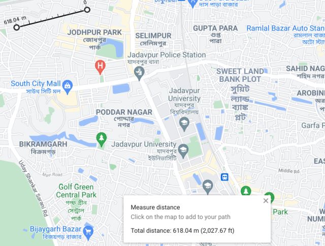 Measure Distance on Google Maps on the Web