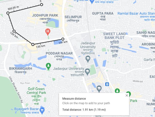 Measure Distance on Google Maps on the Web