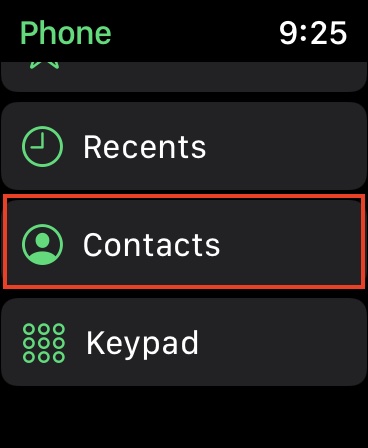 tap Contacts