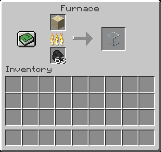 Smelting Sand in Furnace in Minecraft