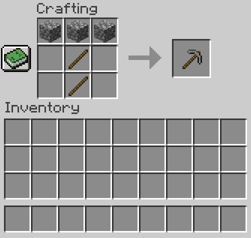 Stone Pickaxe Recipe