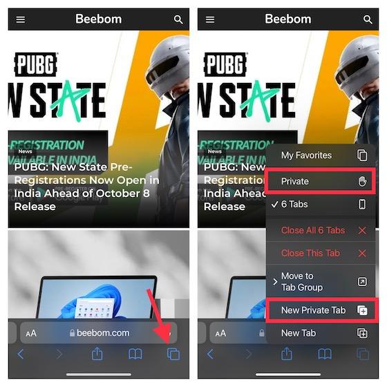 How To Enable Safari Private Browsing Mode In IOS 15 2 Ways Beebom