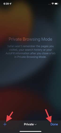 Tap on the "+" button