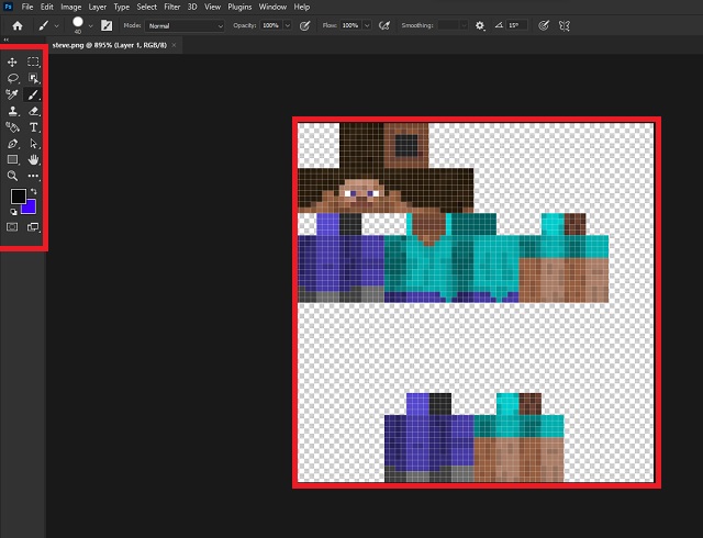 Tools in Photoshop for Minecraft Skins