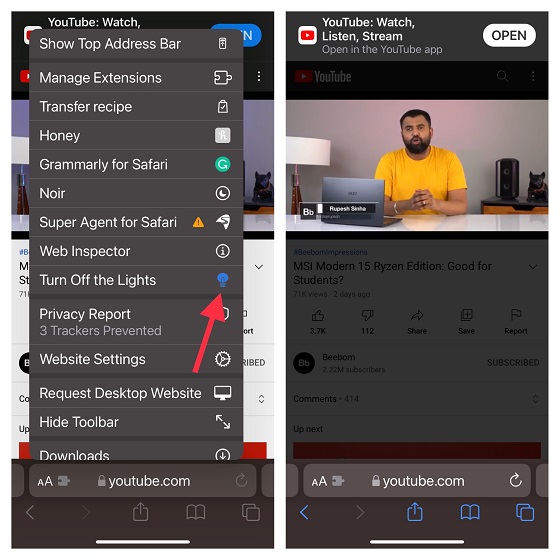 Turn Off the Lights for Safari