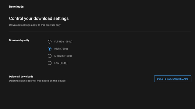 control download settings