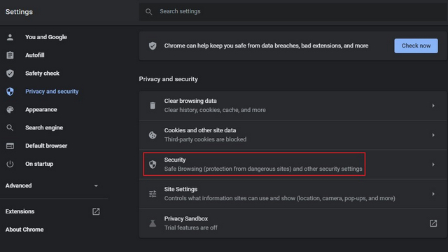 privacy and security settings