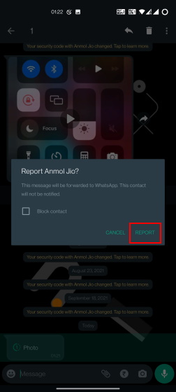 report contact view once