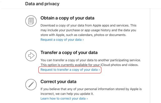 Transfer iCloud Photos to Google Photos