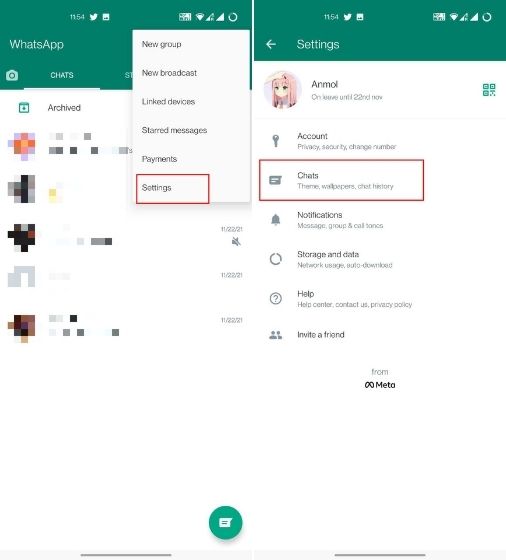 WhatsApp Chat Backups on Android