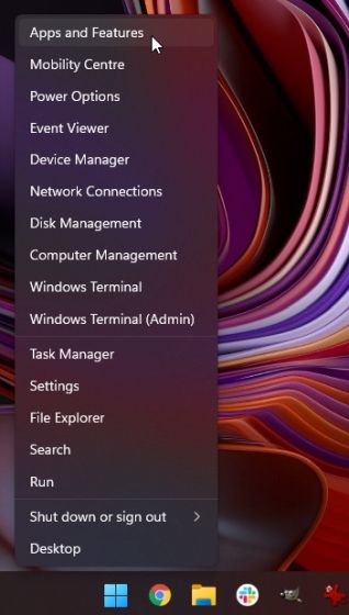 context menu of windows 11