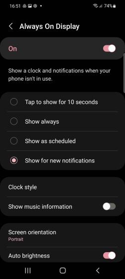 Always on Display One UI 4 