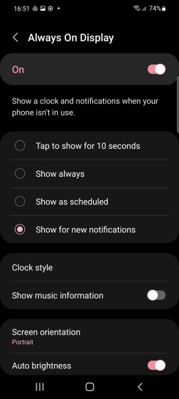 Always on Display One UI 4