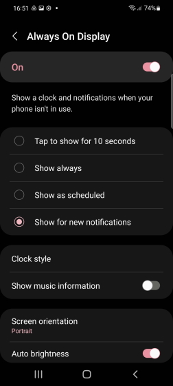 Always on Display One UI 4 