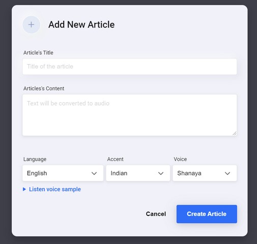 This tool allows you to easily convert your articles to audio files for increased accessibility