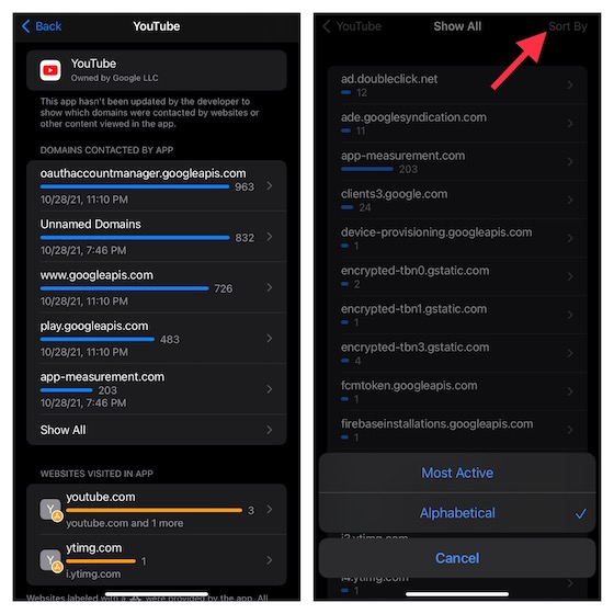 Check App Network Activity