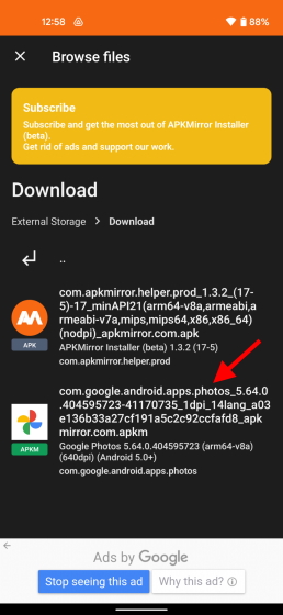 choose APK google magic eraser