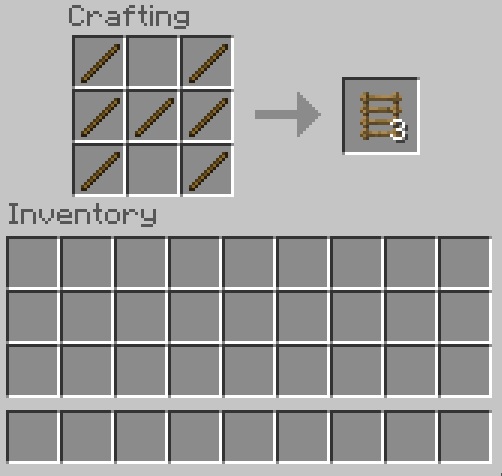 Crafting Recipe of Ladders in MC - Fall Damage in Minecraft