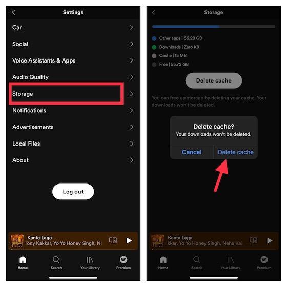 Delete Spotify cache - iOS 15 Problems and solutions