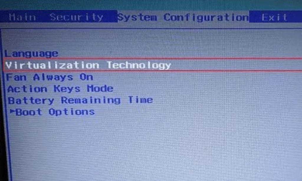 Enable Virtualization in BIOS