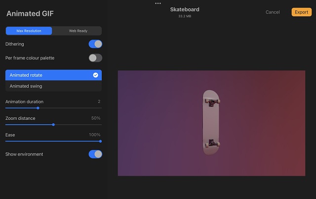 导出为动画 GIF