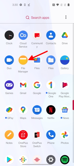 File manager OxygenOS 12 beta