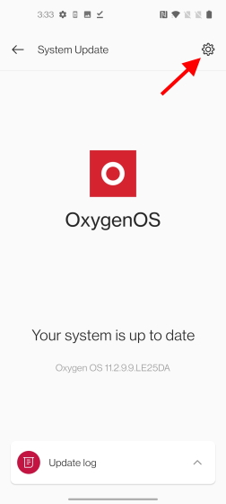 gear icon oxygen os 12 open beta