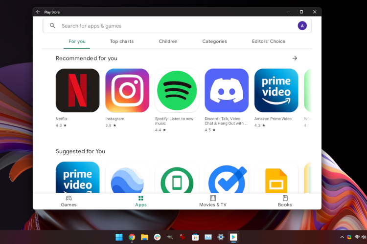 Google Play Store games will be available on Windows 10, 11