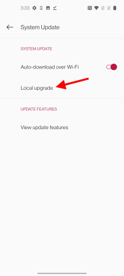 Local upgrade