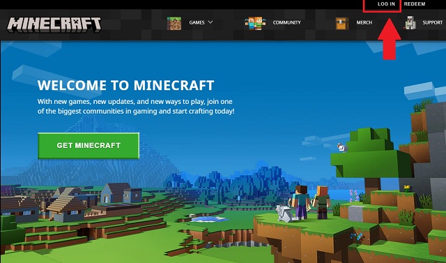 Iniciar sesión en Minecraftnet