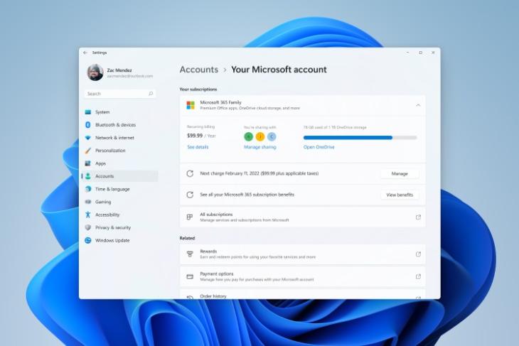 Microsoft Rolls out a Redesigned Account Settings Page with Latest Windows 11 Insider Build
