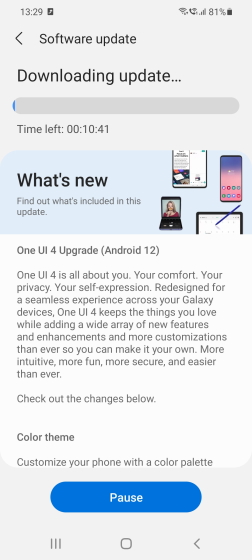 new one ui 4 update