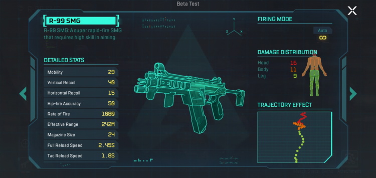 R-99 smg apex legends mobile