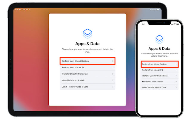 Restore your iPhone or iPad from iCloud backup