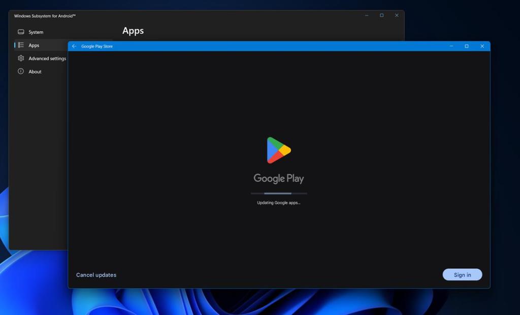 Running Google Play Store on windows 11