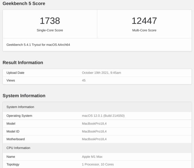 Benchmark Numbers Apple M1 vs M1 Pro vs M1 Max