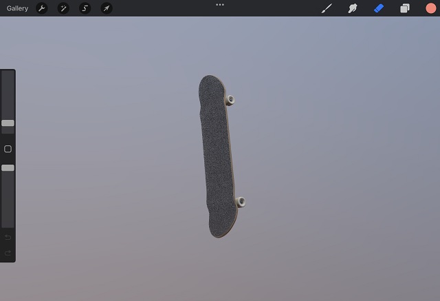 Procreate 中的滑板 - 在 Procreate 中导入和导出 3D 模型