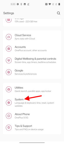 System OxygenOs 12 open beta