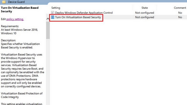 Enable windows virtualization based security что это