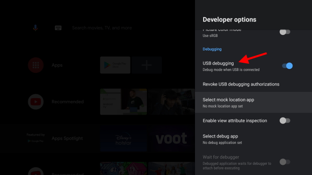 Usb debugging android tv 12 beta