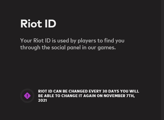 Riot ID change notification - change Valorant display name and tagline